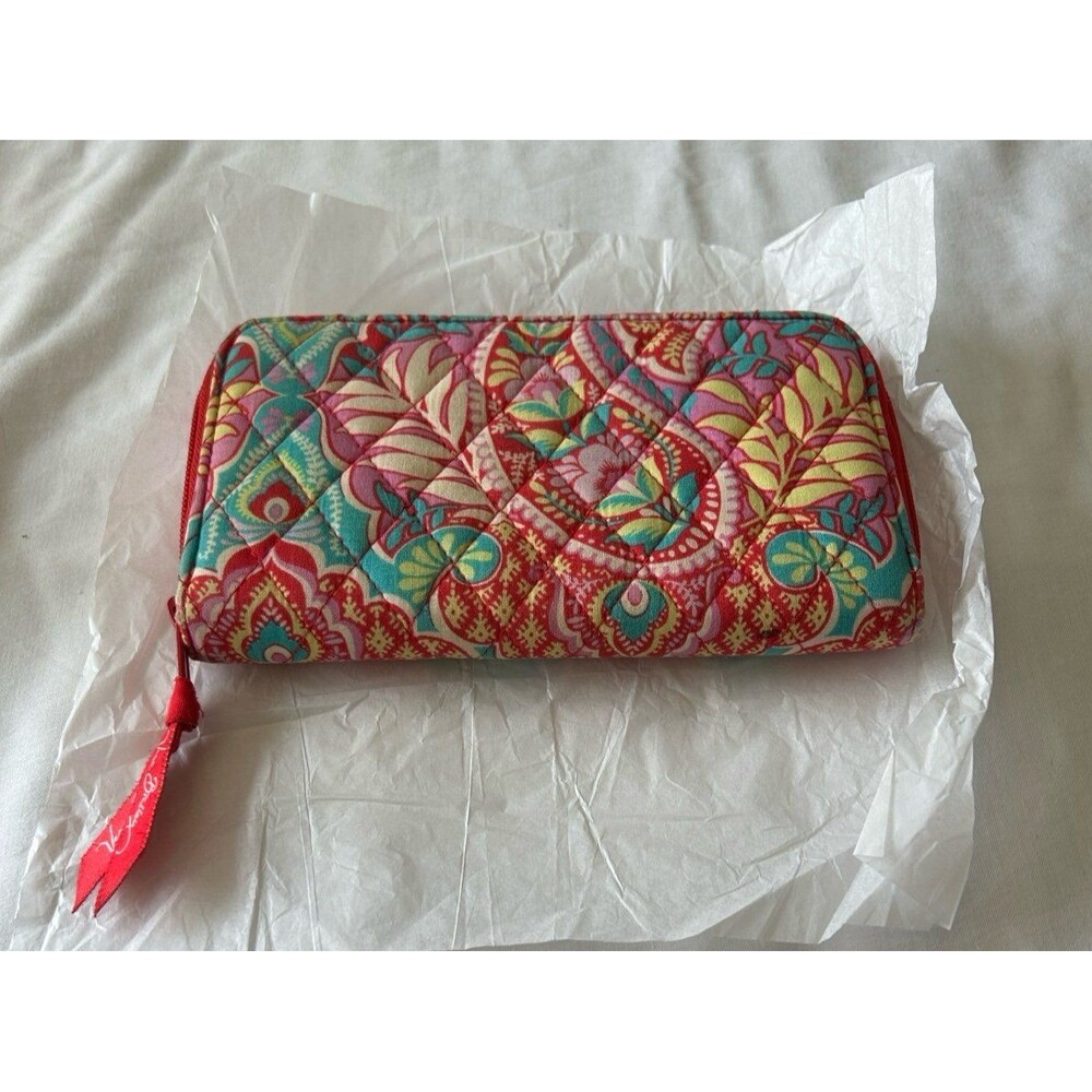 Vera Bradley Quilted Wallet in Red, Yellow, and Teal